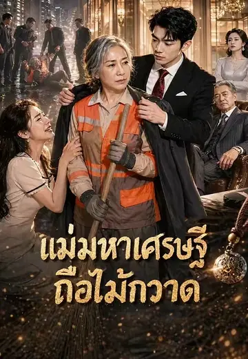 แม่มหาเศรษฐีถือไม้กวาด